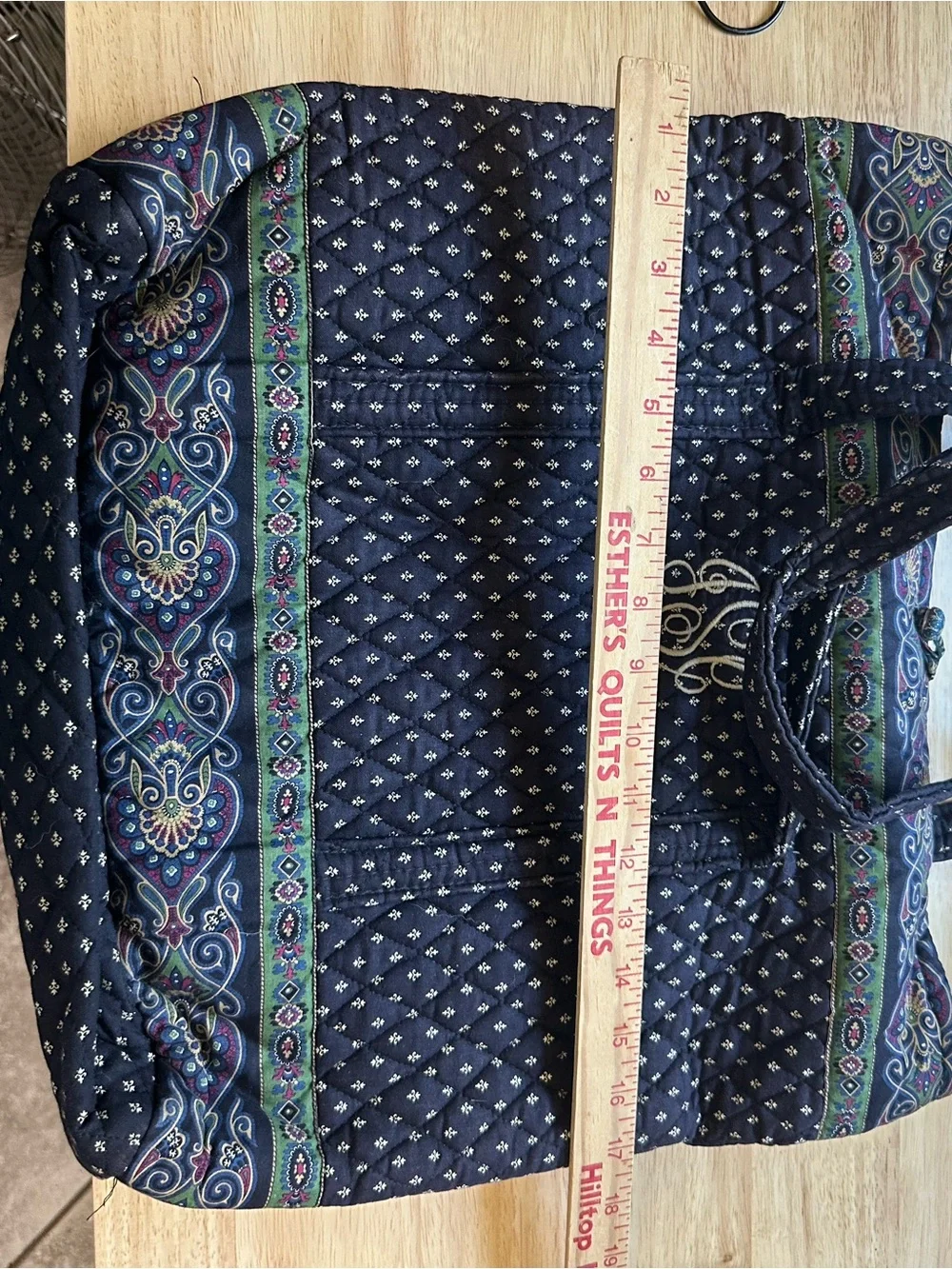 Vera Bradley set of three Quilted Tote duffle bagsPaisley Edge and Monogram